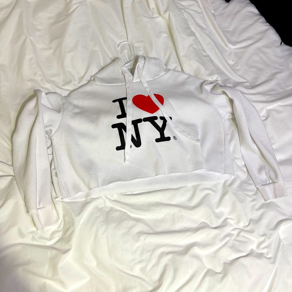 new york crop hoodie